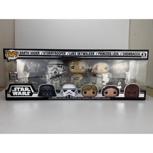 Funko Star Wars 5 Pack 2022 Galactic Convention Exclusive Luke Leia Vader Chewy